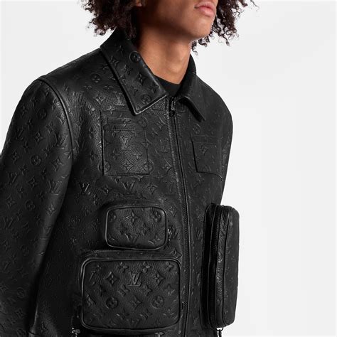 louis vuitton monogram embossed utility jacket|louis vuitton varsity leather jacket.